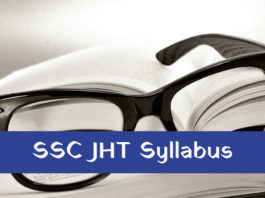 SSC JHT Syllabus 2024