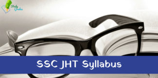 SSC JHT Syllabus 2024