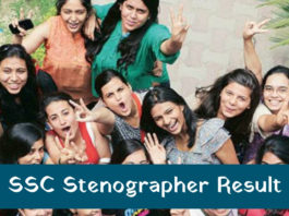 SSC Stenographer Result 2018