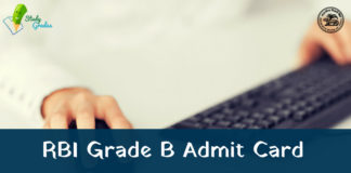 RBI Grade B Officer Admit Card 2018