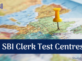 SBI Clerk Exam Centres 2021