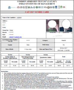 CAT Scorecard sample
