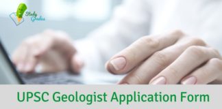 UPSC Geologist Application Form 2019