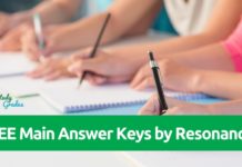 JEE Main Answer Keys 2018 by Resonance