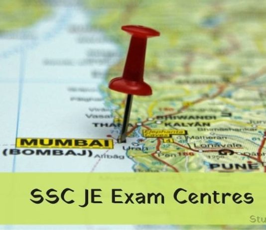 SSC JE Exam Centres 2021