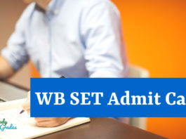 WB SET admit Card 2018