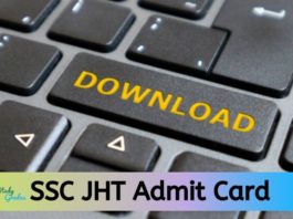 SSC JHT Admit CArd 2020