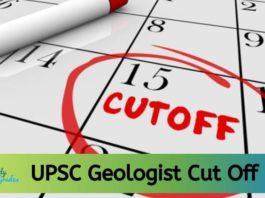 UPSC Geologist Cutoff 2020