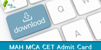 MAH MCA CET Admit Card 2019