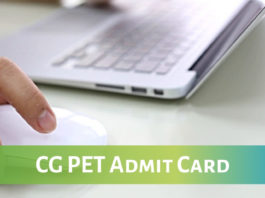 CG PET 2019 Admit Card