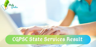 CGPSC State Services 2019 Result