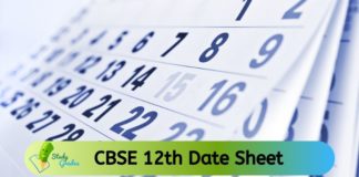 CBSE Class 12 Time Table 2021