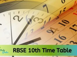 Rajasthan Board 10th Time Table 2024