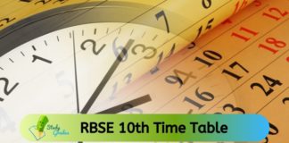 Rajasthan Board 10th Time Table 2024