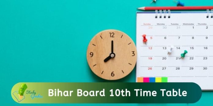 BIhar Board 10th Time Table 2025