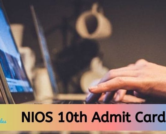 NIOS 10th admit card 2020