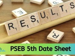 PSEB 5th exam date sheet 2022