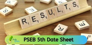 PSEB 5th exam date sheet 2022
