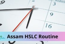 Assam HSLC Routine 2023