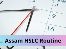 Assam HSLC Routine 2024
