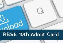 RBSE 10th Admit Card 2023