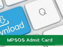 MPSOS Admit Card 2024