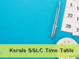 Kerala SSLc Time Table 2023