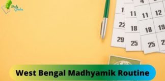 West Bengal Madhyamik Routine 2021