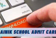 Sainik School Admit CArd 2022