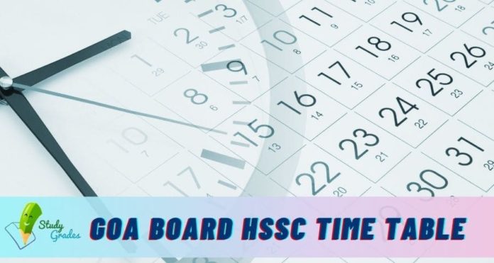 Goa board hssc time table 2025