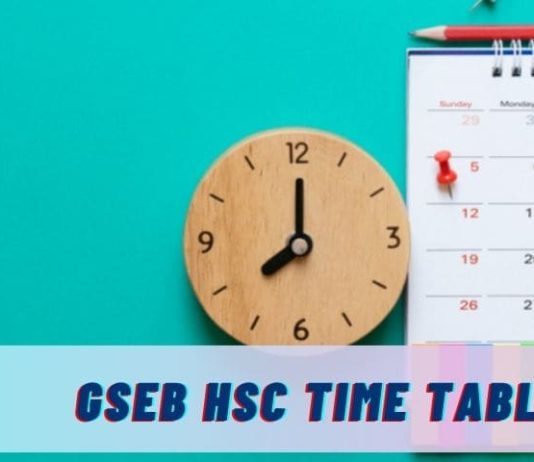 GSEB HSC Time Table 2021
