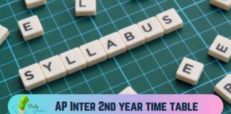 AP Inter 2nd year time table 2023