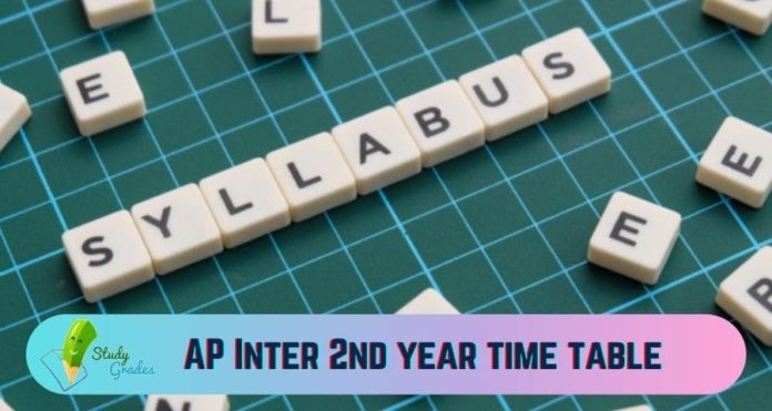 AP Inter 2nd year time table 2023