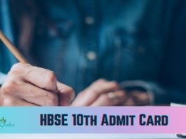 hbse 10th admit card 2025