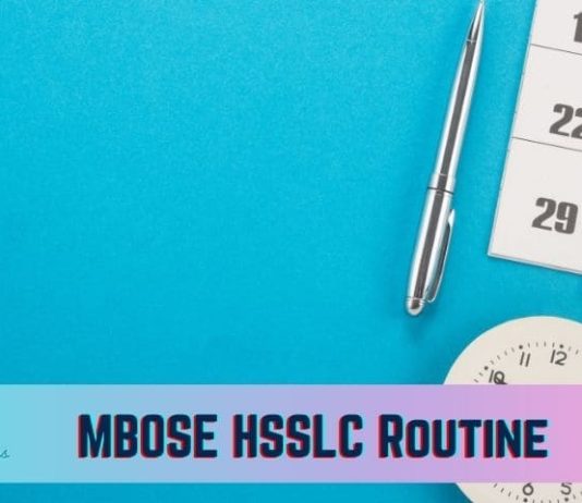 MBOSE HSSLC Routine 2022